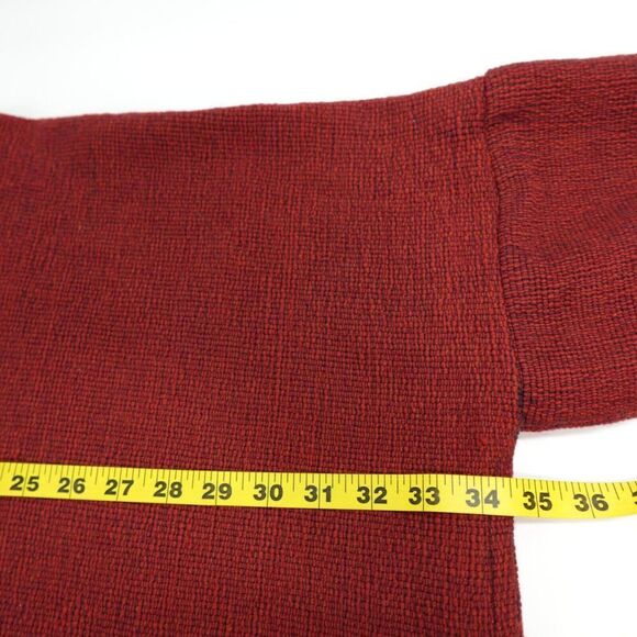 LEMLEM Poncho Sweater Rust Wool Woven Oversized Rach Southwestern Art to Wear - Picture 10 of 16